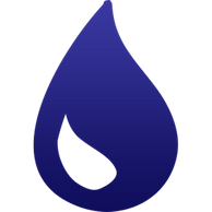 Icon blauer Wassertropfen auf gelbem Hintergrund
